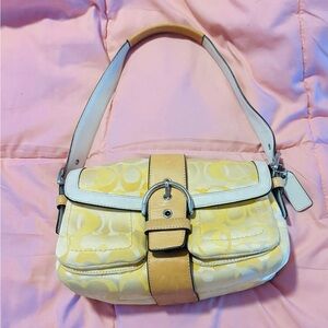 vintage yellow coach bag